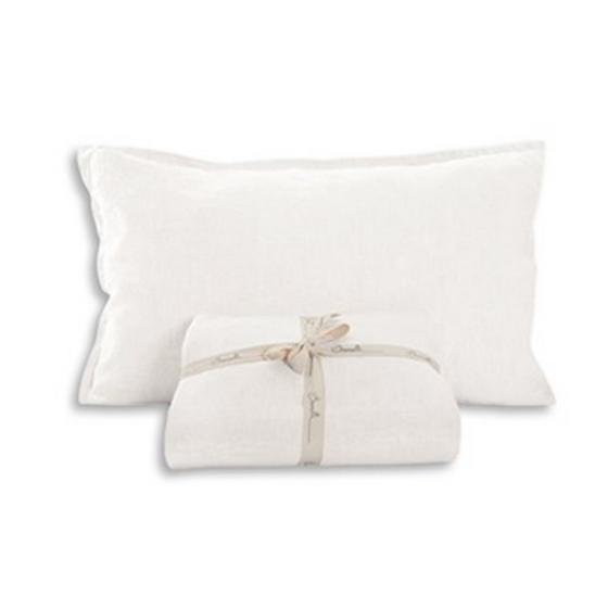 100% Linen Sham Cover - White