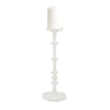 Textured Metal Candlestick - White