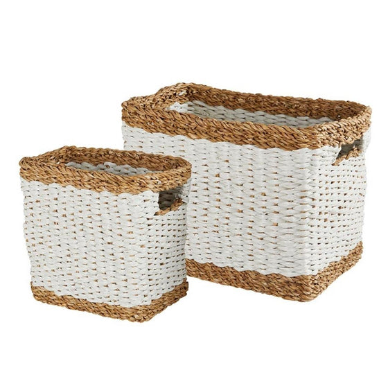 White Seagrass Basket