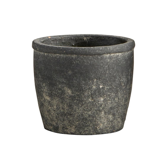 Textured Black Cement Planter