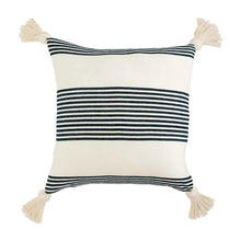  Square Striped Tassel Pillow