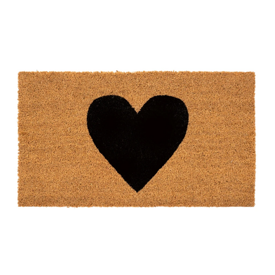 Heart Doormat- Black