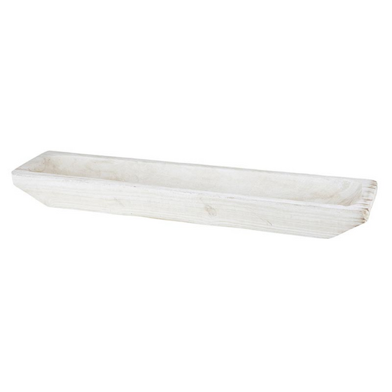 Paulownia Rectangle Tray White