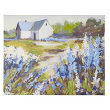  Barn in Lavender Field Print Canvas