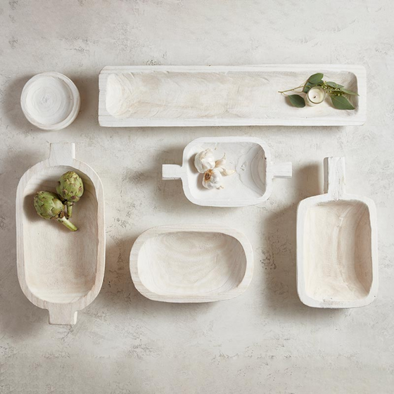 Paulownia Platter - White