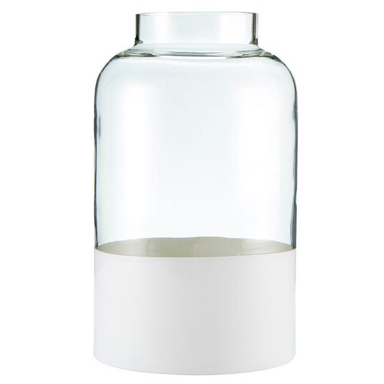 Bottle Vase with Matte White Base