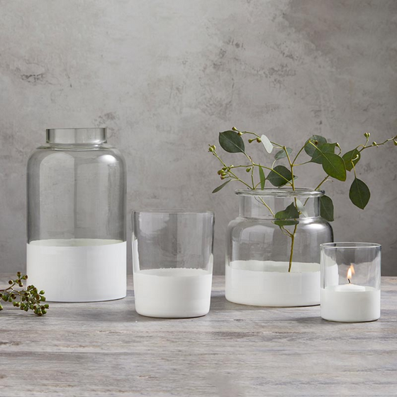 Jar  Vase with Matte White Base