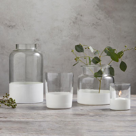 Bottle Vase with Matte White Base
